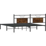 vidaXL Posteljni okvir brez vzmetnice hrast 183x203 cm inženirski les | Shoptok.si