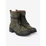 Shelvt Lace-up workers dark green with a shading effect on the toe | Shoptok.si