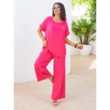 Resti Women's set with short sleeves, decorative flower, and wide trousers | shoptok.hr