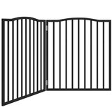  Vrata za pse s 2 panela sklopiva crna 160 cm od drva topole | Eponuda.com