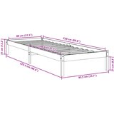  Dugi okvir kreveta bez madraca bijeli 80x220 cm od borovine | shoptok.hr
