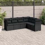 vidaXL 6-dijelni set vrtnih sofa s jastucima crni od poliratana Cijene