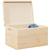 vidaXL Drvena kutija s poklopcem i ručkama 40x30x23 cm puno drvo bor | shoptok.hr