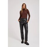 Marisse Chestnut Ribbed Turtleneck Blouse | Shoptok.si