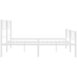  Metalni okvir kreveta uzglavlje i podnožje bijeli 193x203 cm | shoptok.hr