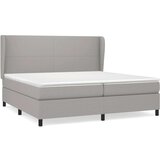 Box spring postelja z vzmetnico svetlo siva 200x200 cm blago, (20761112) | Shoptok.si