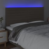  LED uzglavlje smeđesivo 160x5x118/128 cm od tkanine | shoptok.hr