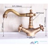 EYN Antična armatura za umivalnik | Pipa ANT2309 — Črna ORB — 24 cm | Shoptok.si