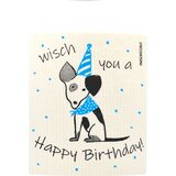 OWOSCHFETZN Gobasta krpa "Lucky Dog - Happy Birthday!" - Modra | Shoptok.si