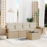 vidaXL 5-dijelni vrtni set sofa s jastucima bež od poliratana | shoptok.hr
