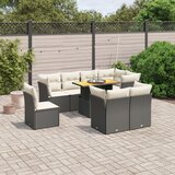 vidaXL 9-dijelni set vrtnih sofa s jastucima crni od poliratana | shoptok.hr