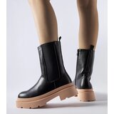Gemre Black ankle boots on light pink sole Garden | Shoptok.si