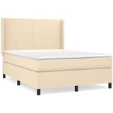  Krevet s oprugama i madracem krem 140x200 cm od tkanine | shoptok.hr