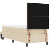 vidaXL Postelja s podnožjem z vzmetnico in klopjo kremna 80x200 cm tkanina, (22083824) | Shoptok.si