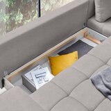 CARRYHOME kotna sedežna garnitura, tkanina siva | Shoptok.si