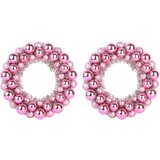 vidaXL Božični venci z kroglicami 2 pcs Roza 33 x 33 x 7 cm Polistiren | Shoptok.si