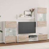 TV jedinice od 5 dijelova s LED rasvjetom od drva sonoma hrast | shoptok.hr