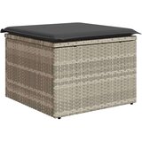  Vrtni tabure s jastukom svijetlosivi 55x55x37 cm od poliratana | shoptok.hr