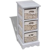 vidaXL 240796 Wooden Storage Rack 3 Weaving Baskets White | shoptok.hr