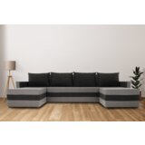 Kondela Univerzalna sedežna garnitura, sivo/črna, PAULITA U | Shoptok.si