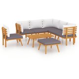 The Living Store Vrtna sedežna garnitura 8-delna z blazinami trden akacijev les - Vrtna Sedežna Garnitura, (21422099) | Shoptok.si