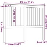  Uzglavlje za krevet crno 146 x 6 x 101 cm od masivne borovine | shoptok.hr