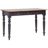 vidaXL Pisalna miza s 3 predali 117x57x75 cm trden mahagonij | Shoptok.si