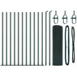 vidaXL Varjena Žičnata Ograja z 13 Flanšnimi Stebrički Zelena 0.5x25 m Kovina | Shoptok.si