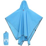 vidaXL Dežni pončo s kapuco 2 v 1 moder 223x145 cm Cene