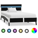  Okvir za krevet od umjetne kože s LED svjetlom crni 90 x 200 cm | Eponuda.com