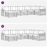  Set vanjskih sofa 7 kom. Bijela i krem Smeđa 410 x 172,5 x 73 cm | shoptok.hr
