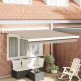 vidaXL avtomatska zložljiva tenda bež 350x250 cm, zamenjava tenda za okvir 3,5x2,5 m bež | Shoptok.si