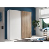 CARRYHOME omara z drsnimi vrati, bela, barve hrasta | Shoptok.si
