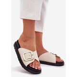 Boto Women's Platform Sandals With Gold Buckle Beige Jovira | Shoptok.si