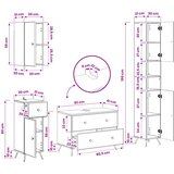  Set kupaonskih ormara od 4 dijela BREDA Hrast artisan | shoptok.hr