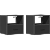  Zidni noćni ormarići 2 kom crni 40x31x39,5 cm | shoptok.hr