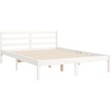  Za krevet s uzglavljem bijeli 140x200 cm od masivnog drva | shoptok.hr