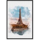  Slika - Paris View (1 Part) Vertical 40x60 U crnom drvenom okviru | shoptok.hr