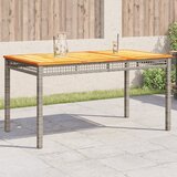 vidaXL Vrtna miza siva 140x80x75 cm poli ratan in akacijev les Cene