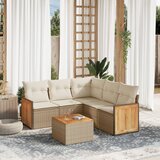  6-dijelni set vrtnih sofa s jastucima bež od poliratana | shoptok.hr