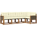 vidaXL Zunanja garnitura za sedenje z blazino 5 pcs Naravna in smetana, (5000280463) | Shoptok.si