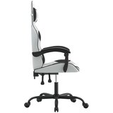  Vrtljiv gaming stol belo in črno umetno usnje, (21378007) | Shoptok.si