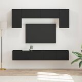  Set TV komoda 4 kom. Crna Konstruirano drvo | shoptok.hr