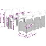 vidaXL 7-dijelni vrtni bistro set od poliratana s jastucima crni | shoptok.hr
