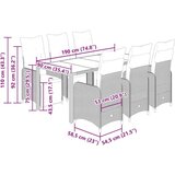 vidaXL vrtna bistro garnitura 7-delna z blazinami črn poli ratan | Shoptok.si