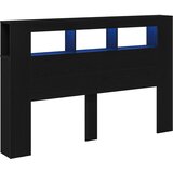  LED glava kreveta s policom Crni hrast 160 x 18,5 x 103,5 cm | Eponuda.com