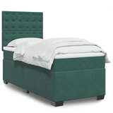  The Living Store Box spring postelja z vzmetnico temno zelen 90x190 cm žamet - Box Spring Postelja, (21491760) Cene