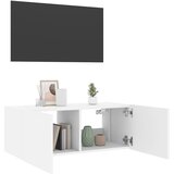  Zidni TV ormarić s LED svjetlima bijeli 80x35x31 cm | Eponuda.com