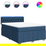 vidaXL Box spring postelja z vzmetnico modra 160x200 cm blago, (21321311) | Shoptok.si