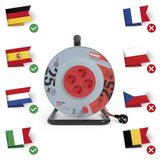  Kolutni podaljšek 25 m / 4 vtičnice / črni / PVC / 230 V / 2,5 mm2 | Shoptok.si